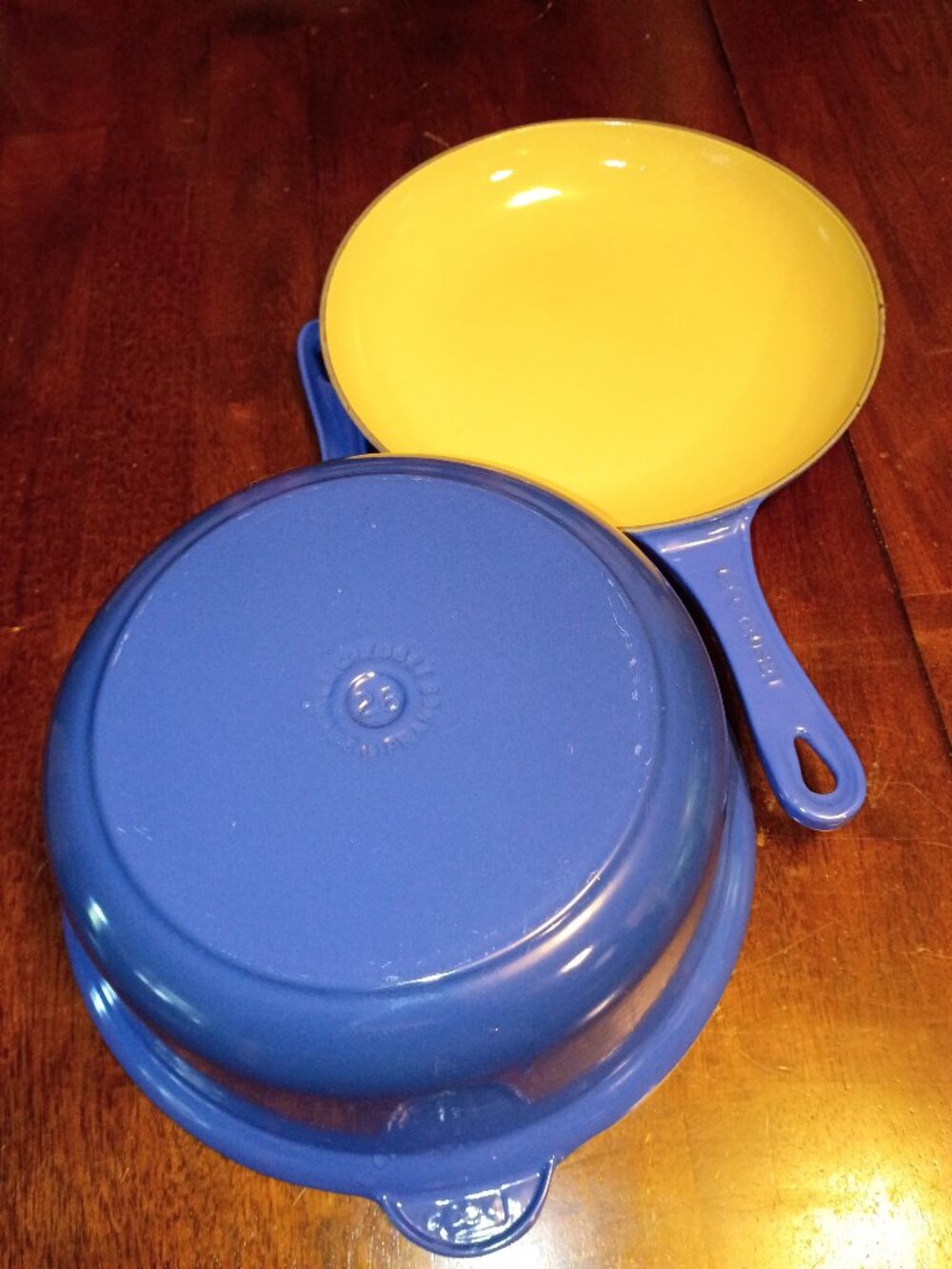 Vintage Le Creuset Multifunction Pan 26 Cobalt Cast Iron 2-Piece Set
